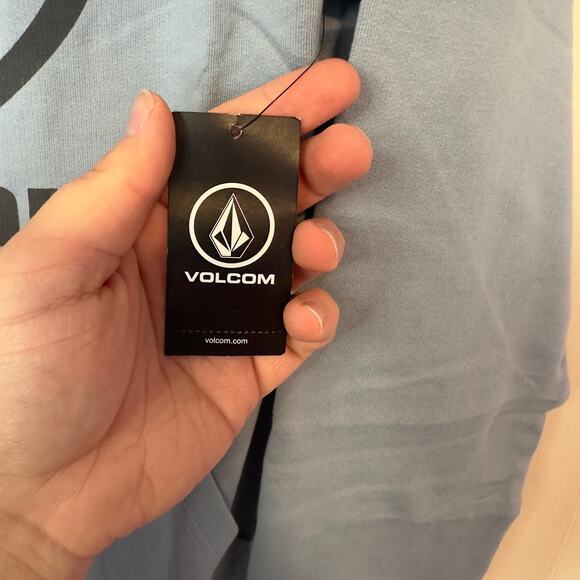 NWT Volcom Men’s Brass Tacks 1.5 Pullover Hoodie Size M Blue Skater Grunge - Picture 6 of 9